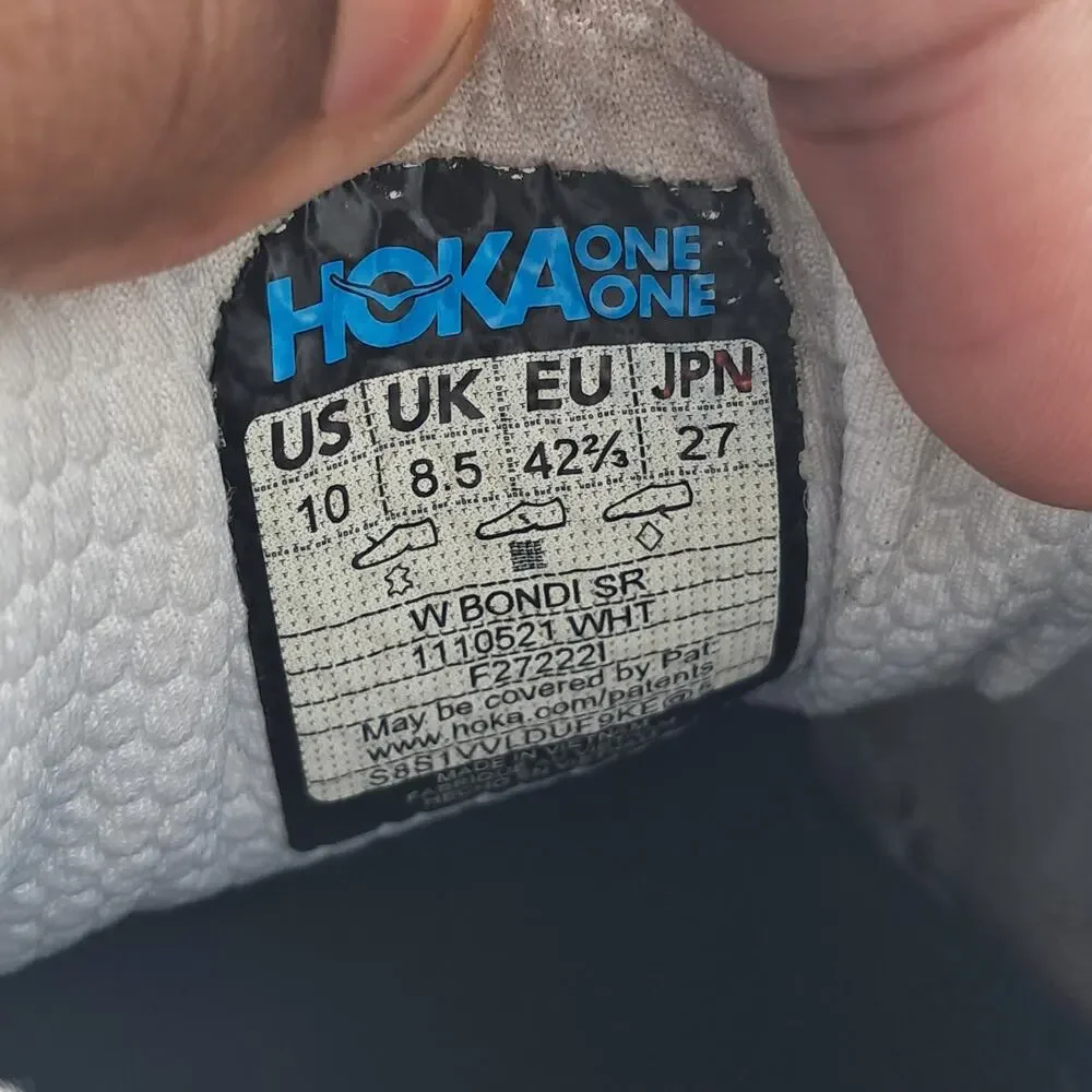 Size 10 - Hoka One One Bondi SR White (Women's) - 1110521 WHT - RETAIL $405
